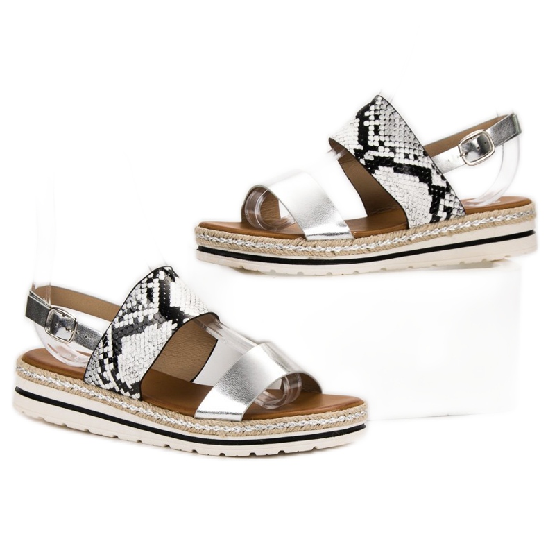 SHELOVET Sandali comodi grigio multicolore 2