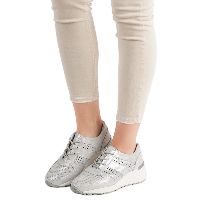 Scarpe in pelle VINCEZA grigio 2