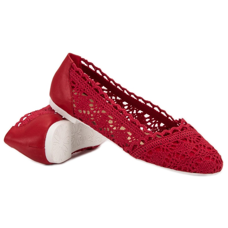 Coura Ballerine di pizzo rosso 1