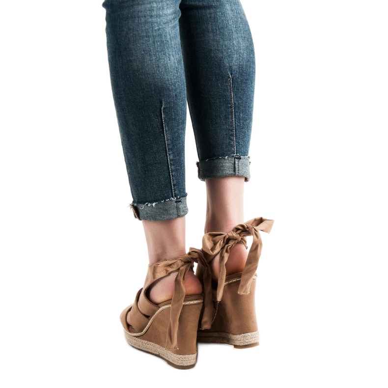 Anesia Paris Sandali con zeppa marrone 1