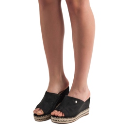 Best Shoes Sandali con zeppa nero 1