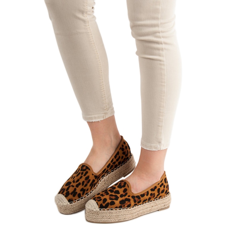 Best Shoes Signori sulla piattaforma con stampa leopardata marrone 1