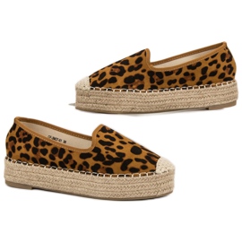 Best Shoes Signori sulla piattaforma con stampa leopardata marrone 7
