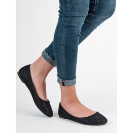 SHELOVET Ballerine In Pizzo Con Glitter nero 2