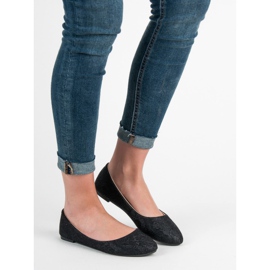 SHELOVET Ballerine In Pizzo Con Glitter nero 1