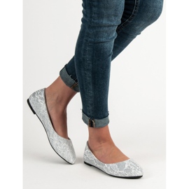 SHELOVET Ballerine In Pizzo Con Glitter grigio 1