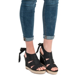 Anesia Paris Sandali con zeppa nero 2