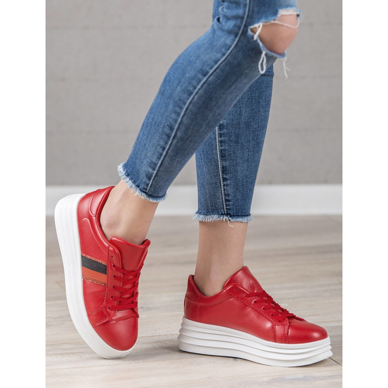 SHELOVET Scarpe sportive rosse rosso 2