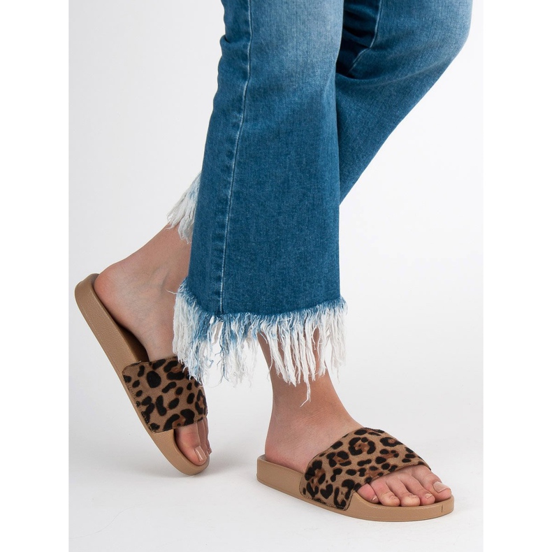 SHELOVET Pantofole sportive in pelle scamosciata marrone 1