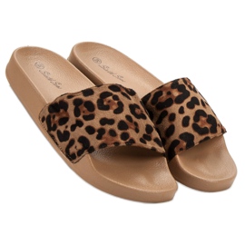 SHELOVET Pantofole sportive in pelle scamosciata marrone 2