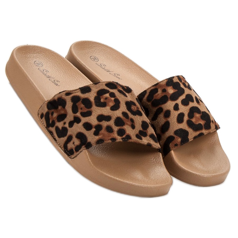 SHELOVET Pantofole sportive in pelle scamosciata marrone 2
