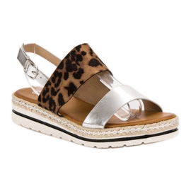 SHELOVET Sandali comodi marrone grigio 1