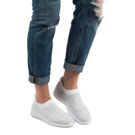 SHELOVET Calzature sportive in tessuto bianco 1