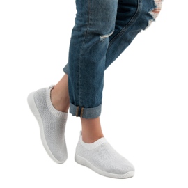SHELOVET Calzature sportive in tessuto bianco 2