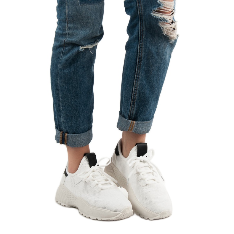 VICES Scarpe sportive in tessuto bianca 1