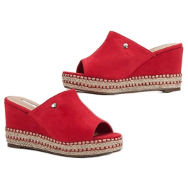 Best Shoes Sandali con zeppa rosso 2