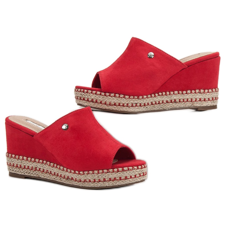Best Shoes Sandali con zeppa rosso 2