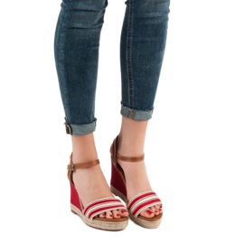 Primavera Sandali con zeppa casual rosso 2