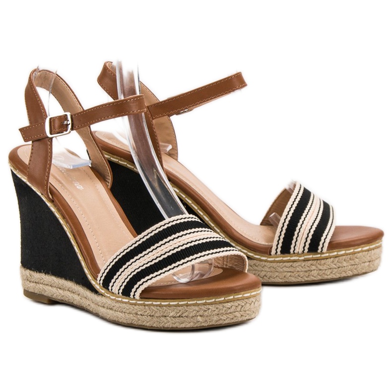 Primavera Sandali con zeppa casual nero 1