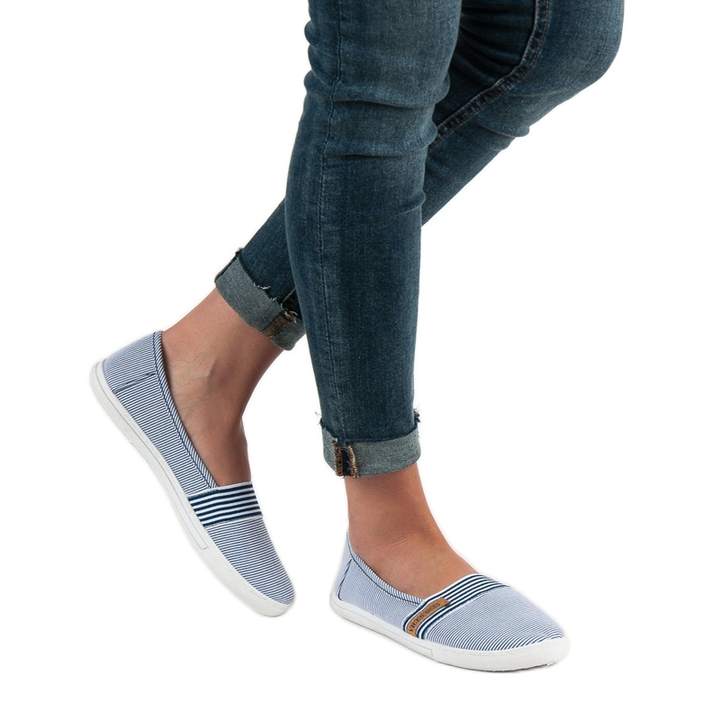 Comodi VICES Slipony bianca blu 1