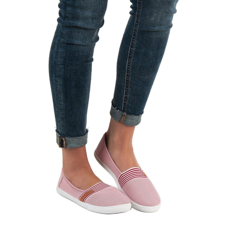 Comodi VICES Slipony bianca rosso 1