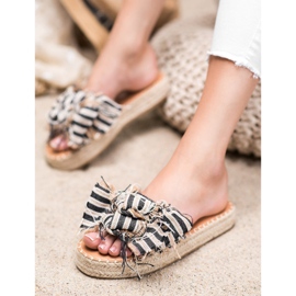 Seastar Pantofole a righe marrone blu 2