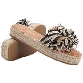 Seastar Pantofole a righe marrone 1