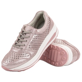 Filippo Scarpe in broccato di pelle rosa 1