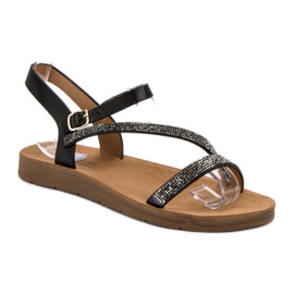 Camo Sandali Con Cubic Zirconia nero 2