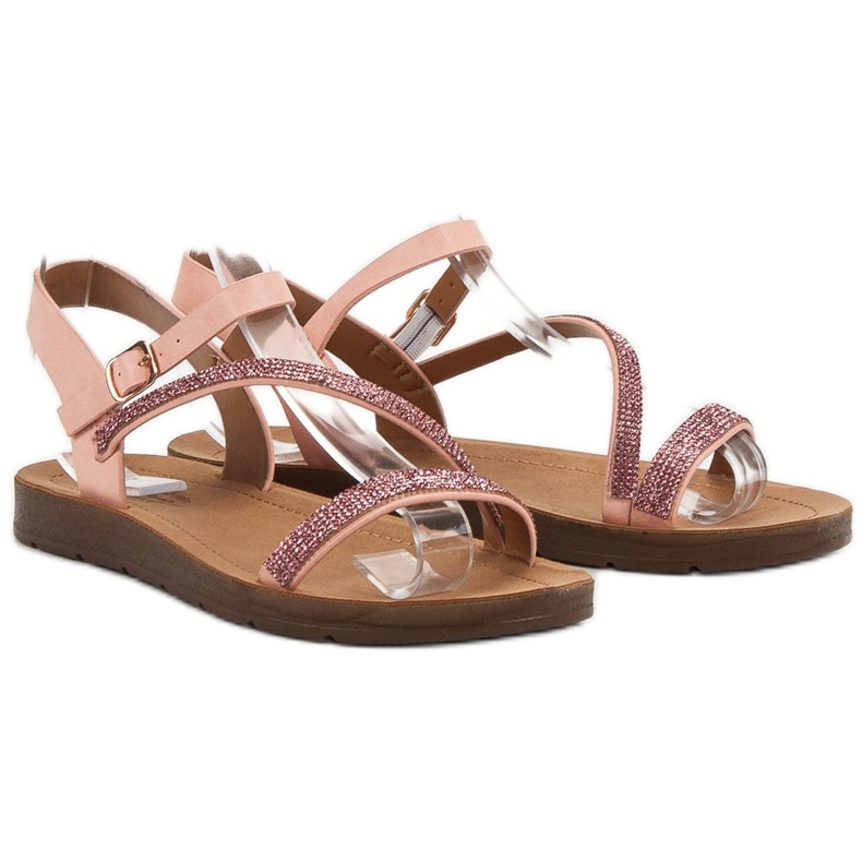 Camo Sandali Con Cubic Zirconia rosa 1