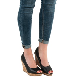 Décolleté con zeppa Open Toe VICES nero 2
