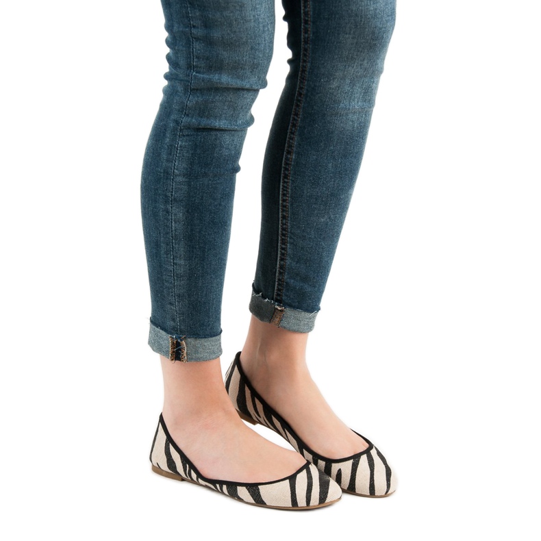 SHELOVET Ballerina con stampa animalier marrone 2