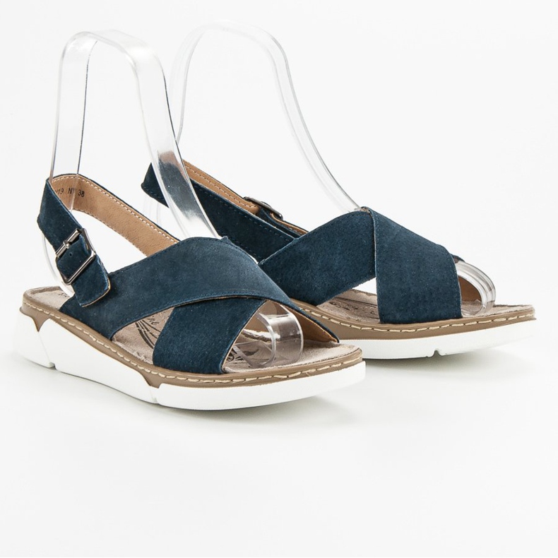 Filippo Sandali in pelle sulla piattaforma blu 2