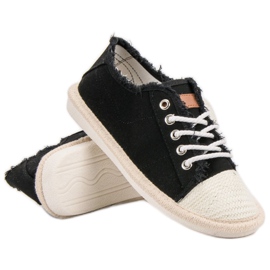 SHELOVET Espadrillas con lacci nero 2