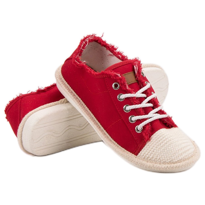 SHELOVET Espadrillas con lacci rosso 1