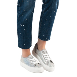 SHELOVET Sneakers Con Glitter grigio 1