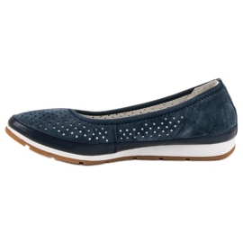 Filippo Ballerine in pelle blu 1