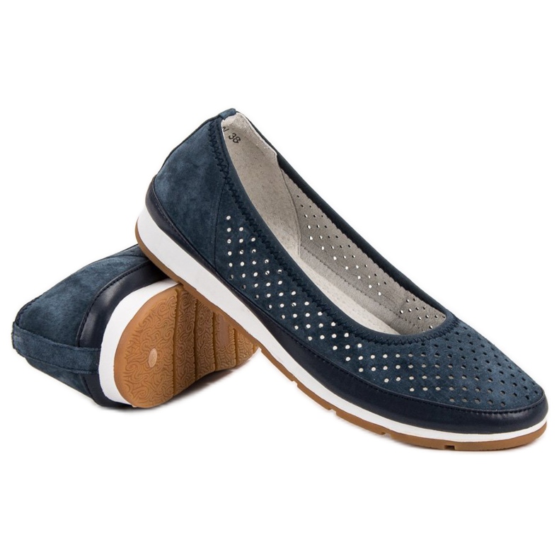 Filippo Ballerine in pelle blu 2