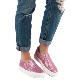 SHELOVET Scarpe da ginnastica rosa slip-on 2