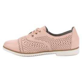 Mazaro Scarpe traforate in pelle rosa 1