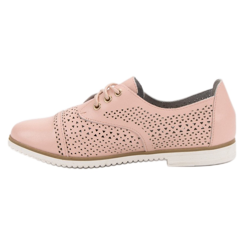 Mazaro Scarpe traforate in pelle rosa 1