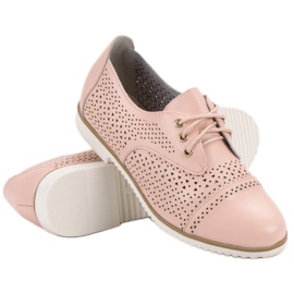 Mazaro Scarpe traforate in pelle rosa 2