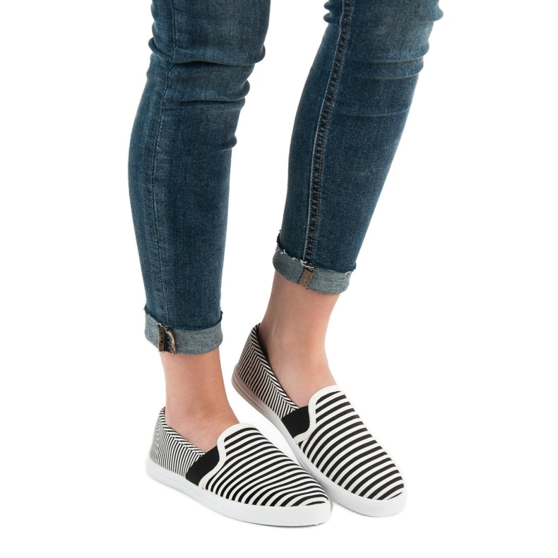SHELOVET Slip a righe bianca nero 2