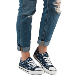 J. Star Sneakers Blu Navy Con Stelle 2