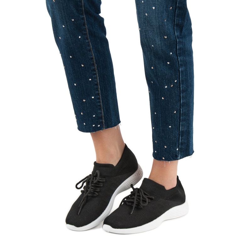 SHELOVET Calzature sportive in tessuto nero 2