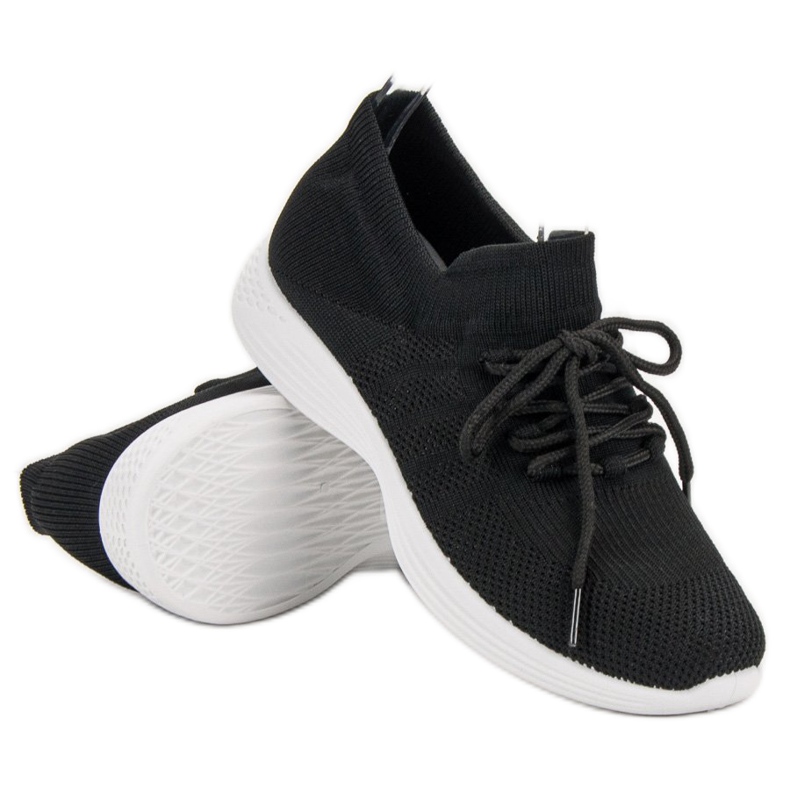 SHELOVET Calzature sportive in tessuto nero 1