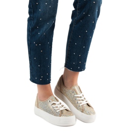 SHELOVET Sneakers Con Glitter giallo 2