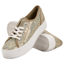 SHELOVET Sneakers Con Glitter giallo 1