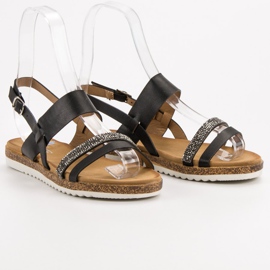 SHELOVET Sandali Con Cubic Zirconia nero 1
