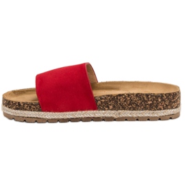 Bestelle Pantofole classiche in pelle scamosciata rosso 1